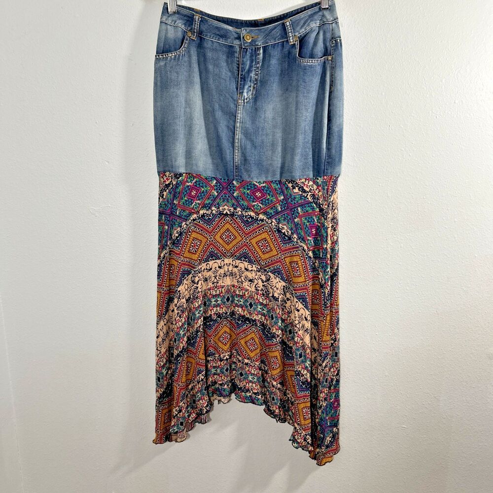 Morning Apple Midi Skirt Womome Small Mixed Print Prairie Y2K‎ Cowgirl